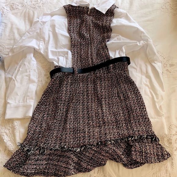 RARE ZARA Tweed Shirt Dress - Picture 2 of 2